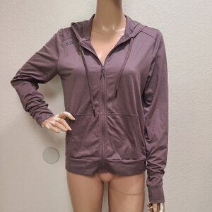 5.11 TACTICAL PT-R EMILY FULL ZIP HOODIE L/S STRETCH KNIT SHIRT PLUM COLOR sz S